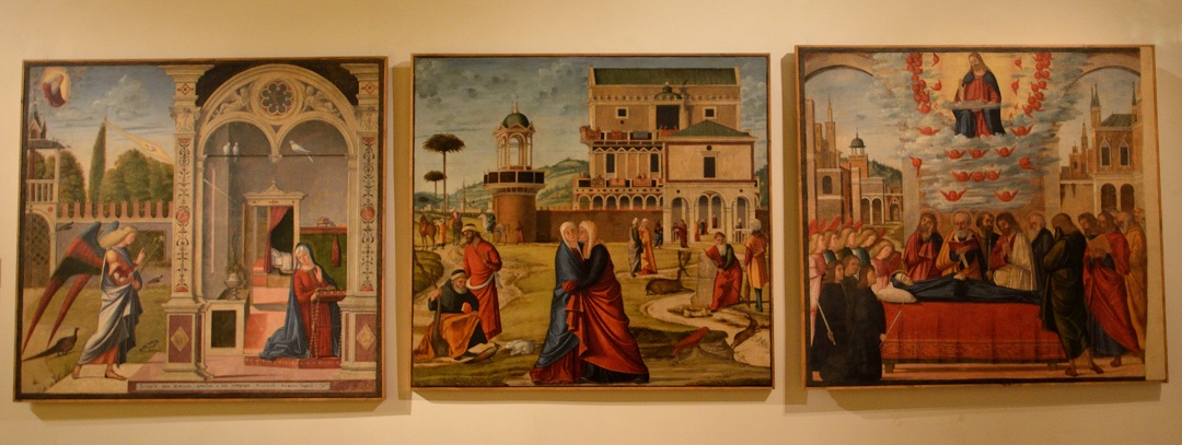 110 - La Ca' d'Oro . Carpaccio . L'Annonciation . La Visitation. La mort de la Vierge