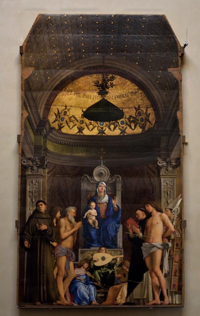 68 - L'Accademia . Bellini . Madone sur le trône avec l'enfant et les saints